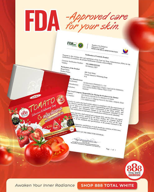 888 TOMATO INTENSIVE WHITENING SOAP 90G