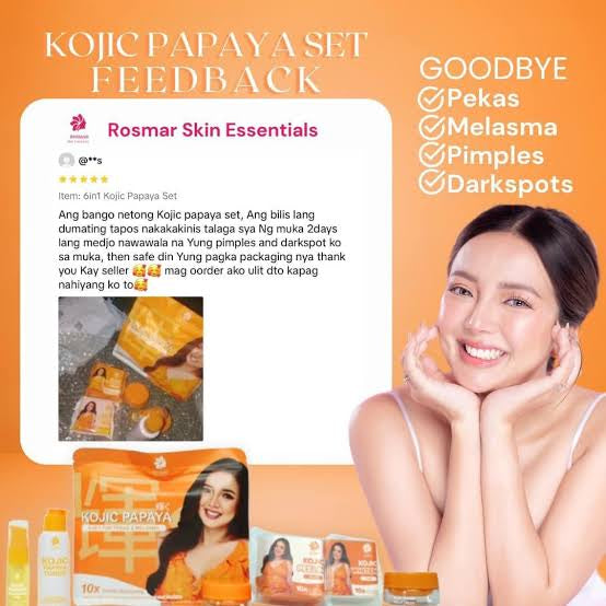 Rosmar Kojic Papaya For Pekas & Melasma 6 in 1 kit