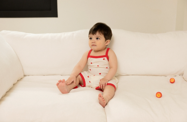 Cocohani Mesh Heart Sleeveless Loungewear Set (Sky Blue) Size 100 (18-36 Months)