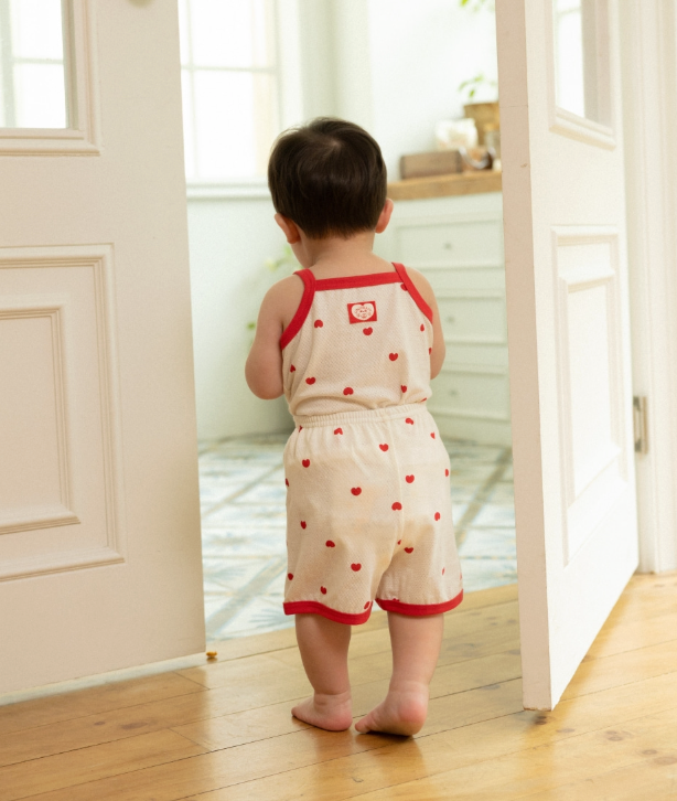 Cocohani Mesh Heart Sleeveless Loungewear Set (Sky Blue) Size 100 (18-36 Months)