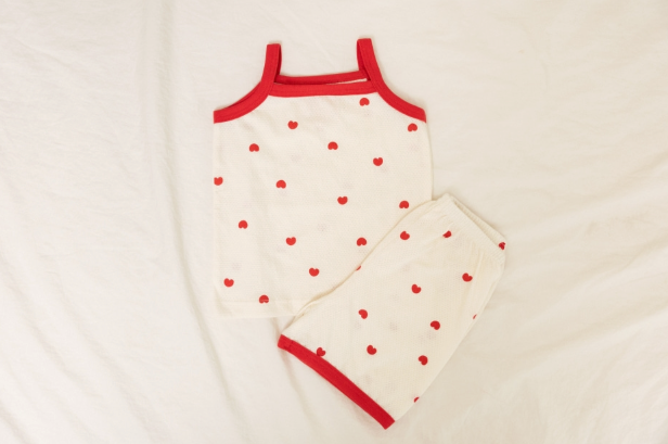 Cocohani Mesh Heart Sleeveless Loungewear Set (Sky Blue) Size 100 (18-36 Months)