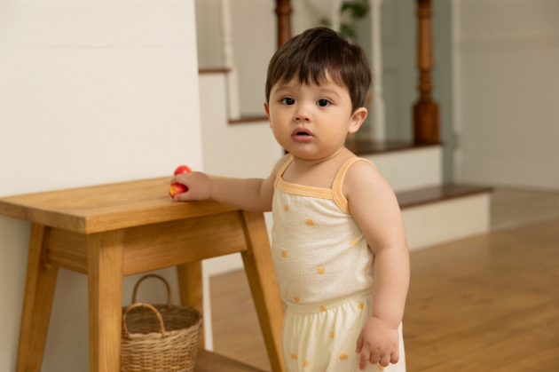 Cocohani Mesh Heart Sleeveless Loungewear Set (Sky Blue) Size 100 (18-36 Months)