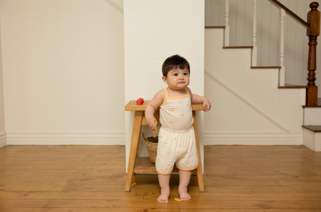 Cocohani Mesh Heart Sleeveless Loungewear Set (Sky Blue) Size 100 (18-36 Months)
