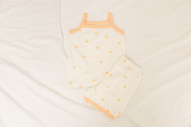 Cocohani Mesh Heart Sleeveless Loungewear Set (Sky Blue) Size 100 (18-36 Months)