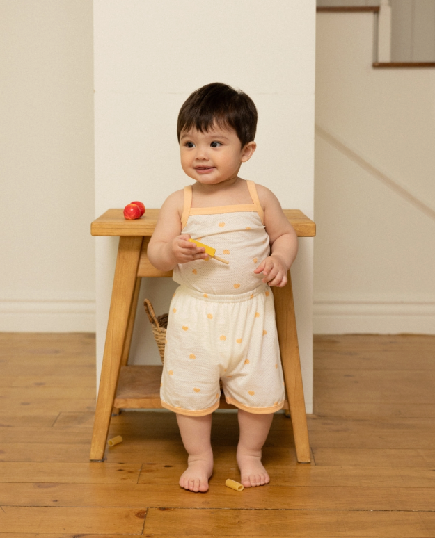 Cocohani Mesh Heart Sleeveless Loungewear Set (Sky Blue) Size 100 (18-36 Months)