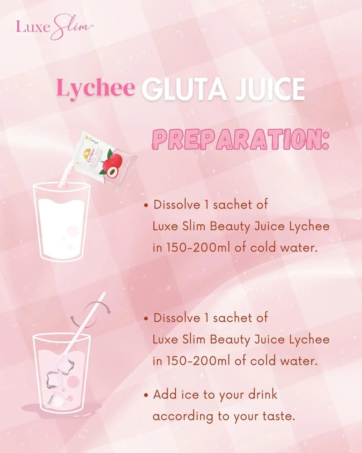 Luxe Slim Lychee Gluta Juice - 8 sachets
