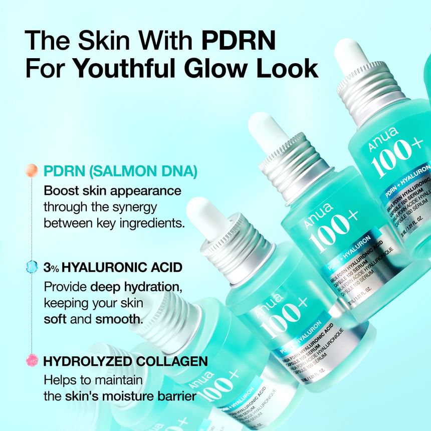 Anua - Bundle: PDRN Hyaluronic Acid Capsule 100 Serum 30ml + PDRN Hyaluronic Acid 100 Moisturizing Cream 30ml