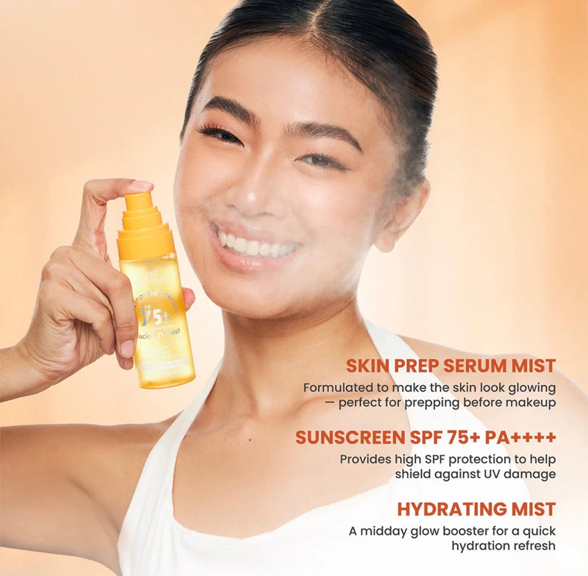 LUXE ORGANIX Niacinamide Serum SPF 75+ PA++++ Facial UV Mist 80ml