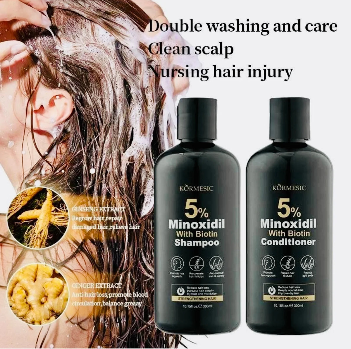 Kormesic Minoxidil Biotin Shampoo (300ml)
