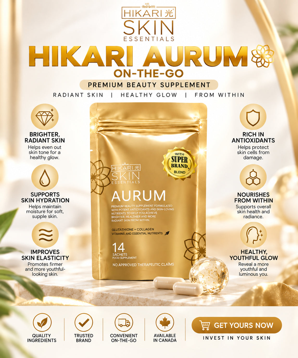 HIKARI AURUM S-Acetyl Glutathione – 14 Capsules Pouch