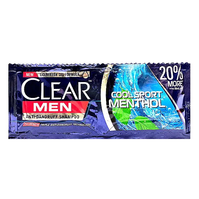 Clear Men Cool Sport Menthol Anti-Dandruff Shampoo 12mL x 12 (sold per dozen)