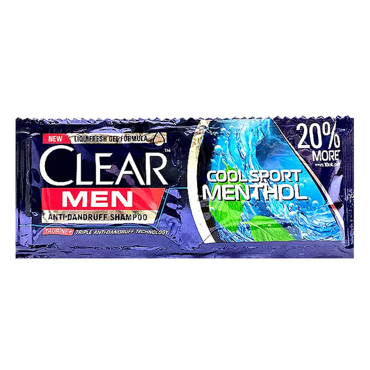 Clear Men Cool Sport Menthol Anti-Dandruff Shampoo 12mL x 12 (sold per dozen)