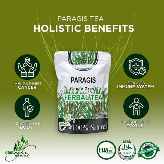 Chef Ayb's Paragis (Goose Grass) Herbal Tea - 100% Natural, Caffeine-Free Herbal Drink - 2g x 10 sachets