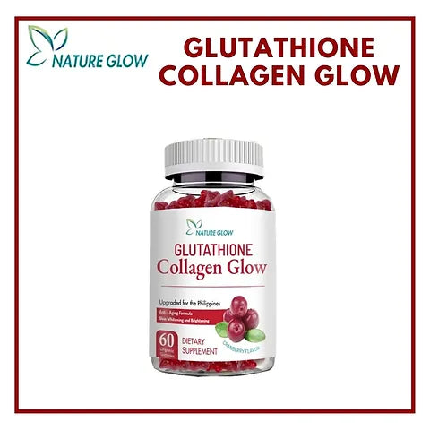 Glutathione Collagen Glow by Nature Glow Cranberry Flavor- 60 Gummies