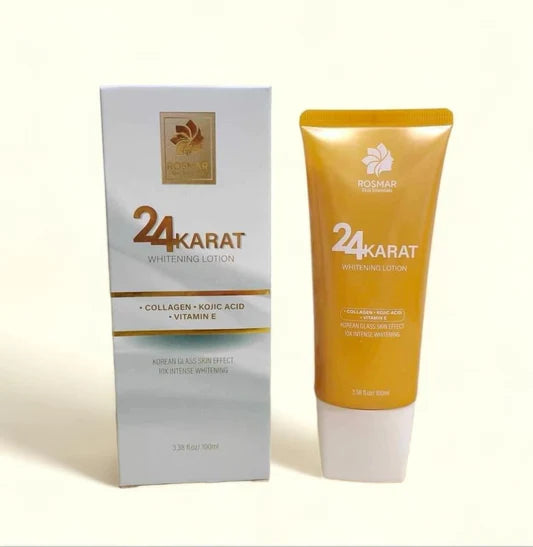 Rosmar 24K (24Karat) Whitening Lotion - 100ml Collagen, Kojic, Vitamin E