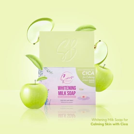 Sereese Whitening Milk Soap - CICA FOR CALMING GREEN APPLE SCENT - 100g