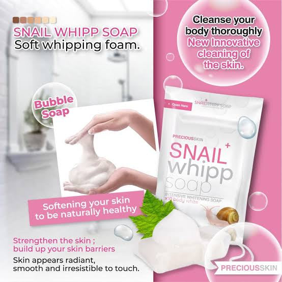 Precious Skin Thailand Snail White X10 Whipp Intensive Whitening Soap