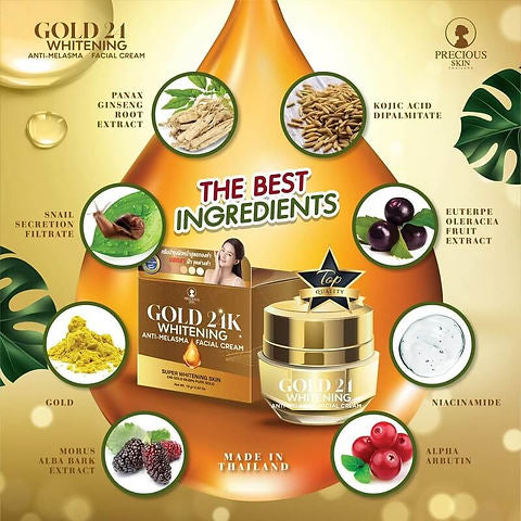 Precious Skin Thailand Gold 24K Whitening Anti-Melasma Facial Cream - 15g