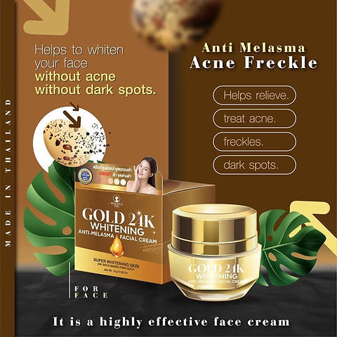 Precious Skin Thailand Gold 24K Whitening Anti-Melasma Facial Cream - 15g