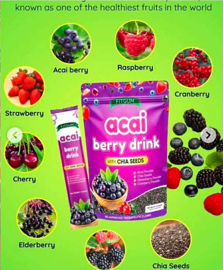 Fitgum Acai Berry Drink with Chia Seeds 10sachets