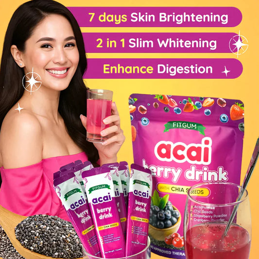 Fitgum Acai Berry Drink with Chia Seeds 10sachets