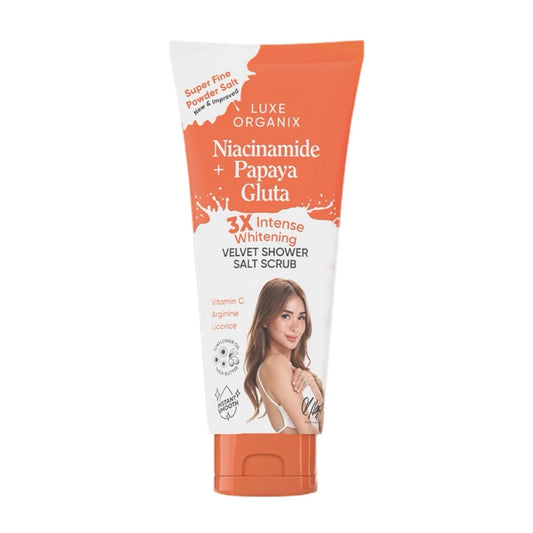 Luxe Organix Niacinamide + Papaya Gluta Velvet Shower Salt Scrub 320g