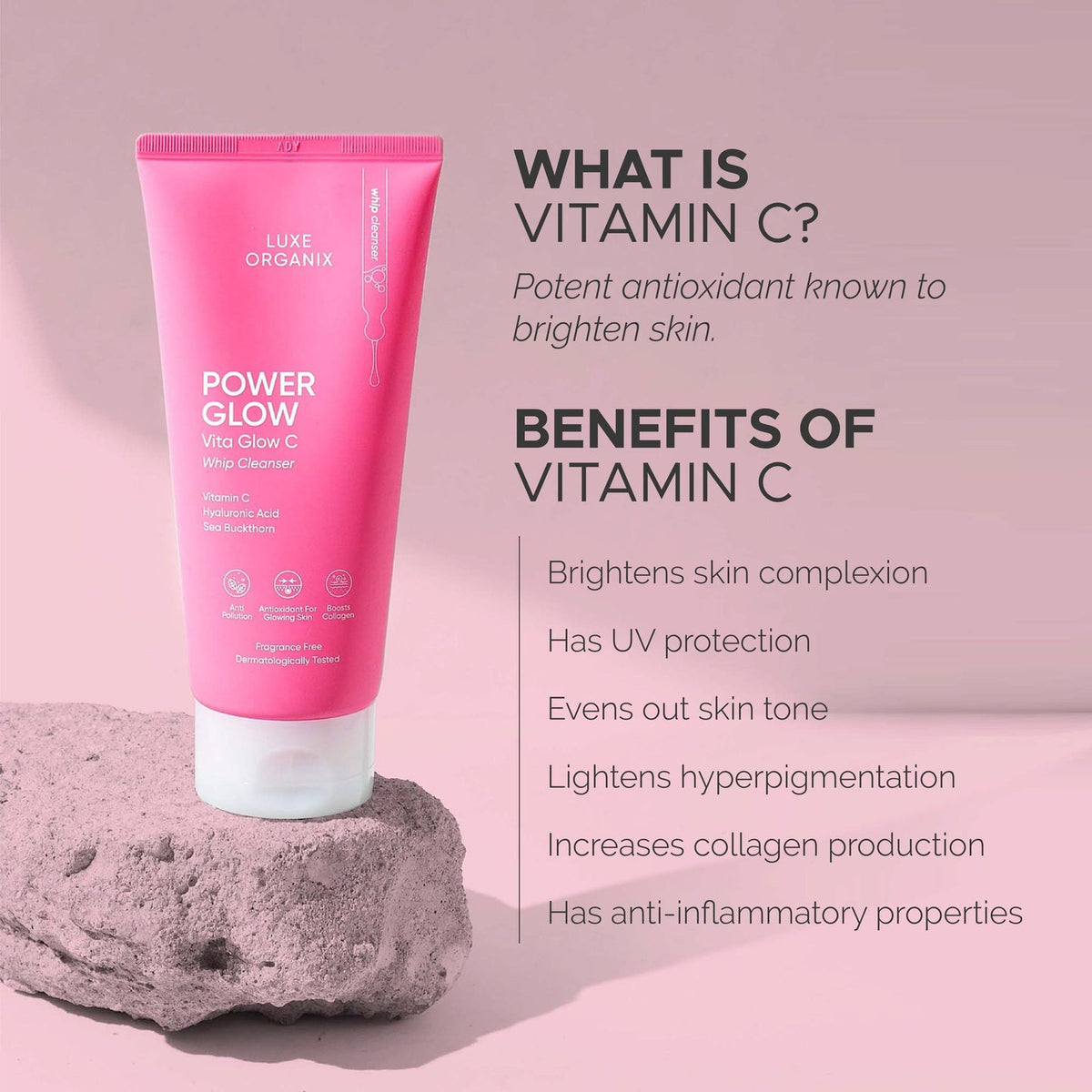 Luxe Organix Power Glow Creamy Whip Cleanser 150ml