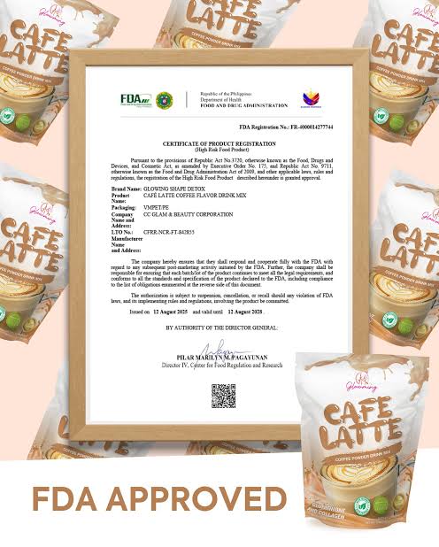 Glowming Cafe Latte by Cris Cosmetics (CC GLAM) 20g x 10 Sachets