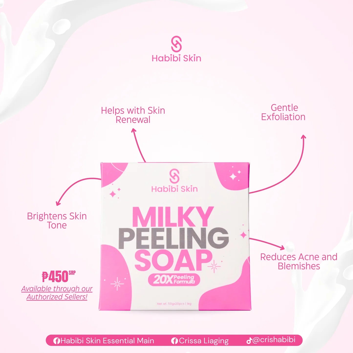 Habibi Milky Peeling Soap Per Pack - of 20s (50gx20pcs)