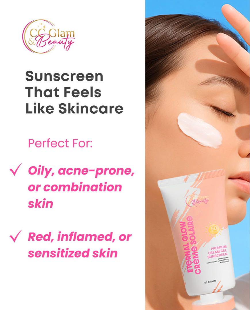 CC Glam & Beauty Eternal Glow Cremé Solaire Premium Cream Gel Suncreen 50g