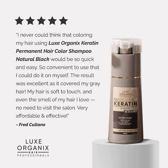 Luxe Organix Hair Color Shampoo Natural Black 200ml