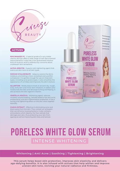 Sereese Poreless White Glow Serum 30ml - SALE‼️ NOVEMBER 2025 EXPIRY‼️