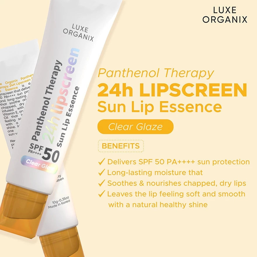 LUXE ORGANIX Panthenol Therapy 24H Lipscreen Sun Lip Essence SPF 50+ PA++++ 10g