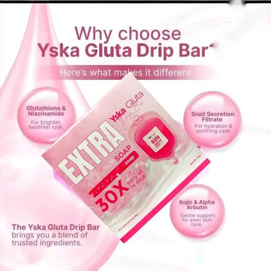 YSKA Gluta Drip Bar 30x Extreme Whitening Soap 70g