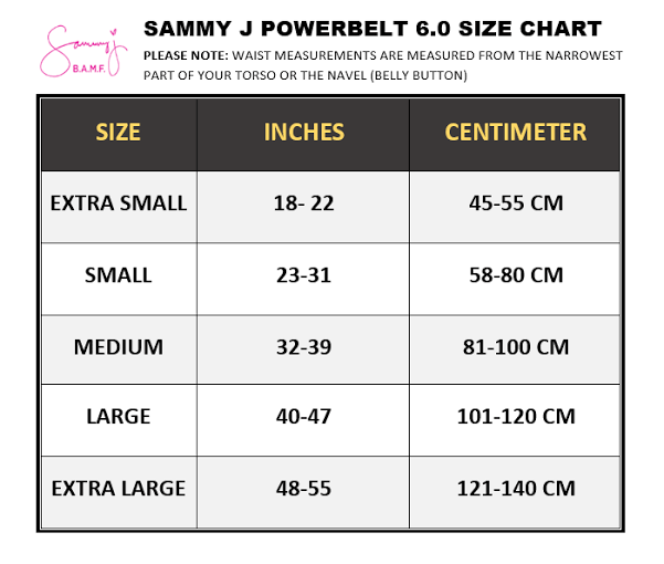 SAMMY J POWERBELT 6.0 with Sauna - MEDIUM