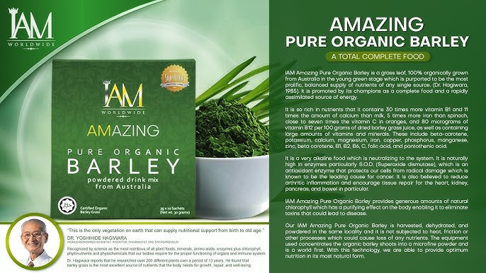 I Amazing Pure Organic Barley Powdered Drink