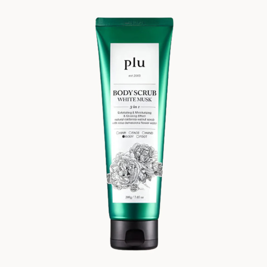 plu Body Scrub White Musk 200g 3 in 1 (Moisturizing, Exfoliating, Glowing) 200g