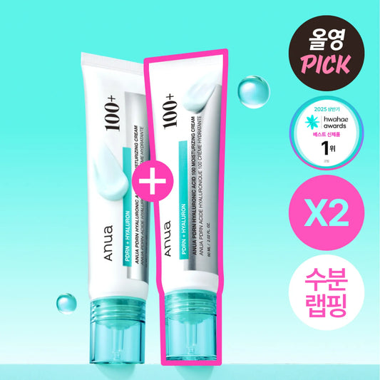 Anua PDRN Hyaluronic Acid 100 Moisturizing Cream 60ml X 2