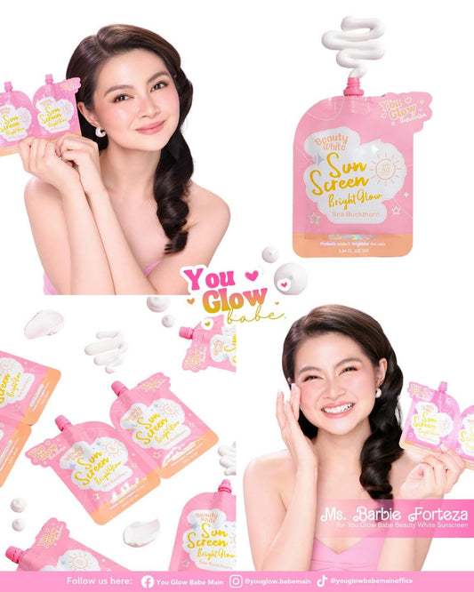 You Glow Babe Beauty White Sunscreen Bright Glow with Sea Buckthorn SPF 50 PA+++  SOLO Pack 25g