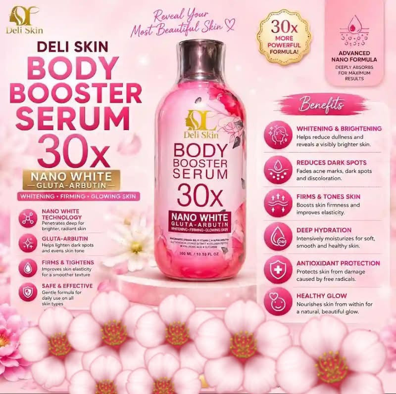 Deli Skin Body Booster Serum 30x Nano White Gluta Arbutin 300ml