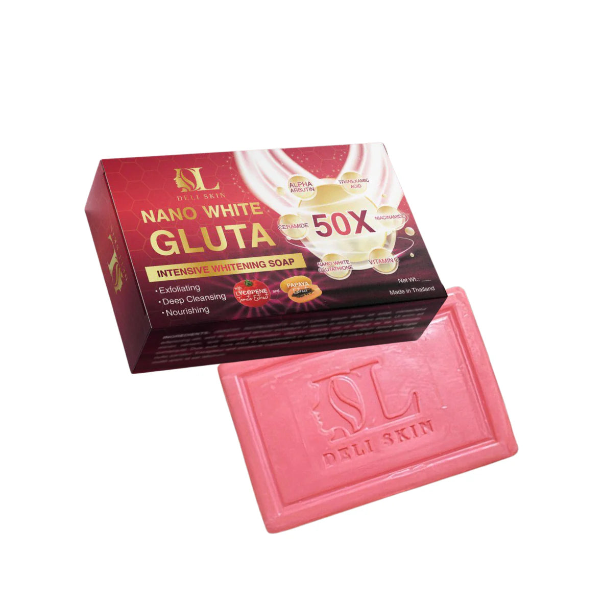DELI NANO WHITE GLUTA 50X SOAP 90G