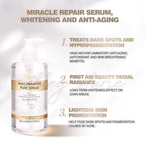 ASHLEY SHINE Niacinamide Pure Serum Face and Body Moisturizes - 520ml