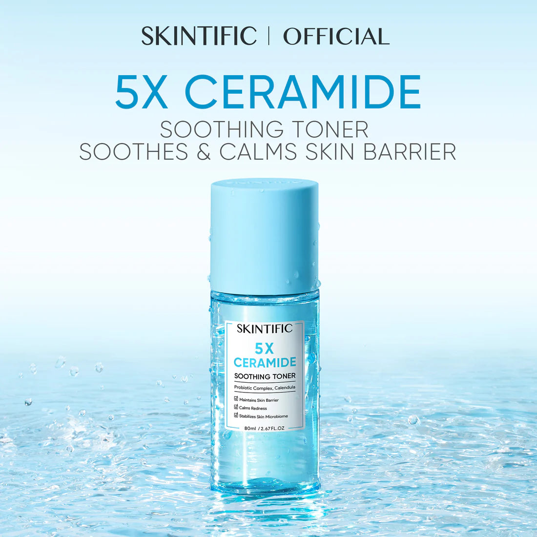 SKINTIFIC 5X Ceramide Soothing Toner 80ml