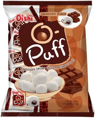 Oishi O - Puff Chocolate Cream Filled Marshmallows 24pcs X 3.5g