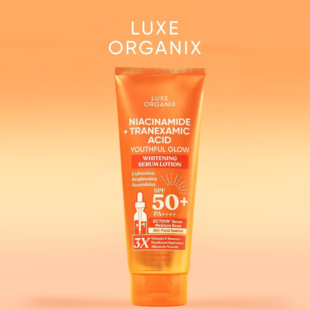 Luxe Organix Niacinamide + Tranexamic Acid Youthful Glow Whitening Serum Lotion 200ml