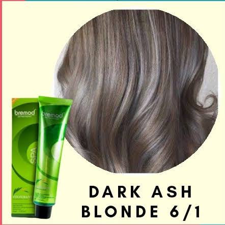 Bremod 6.1 Dark Ash Blonde Hair Color Dye Cream & 9% Oxidizer