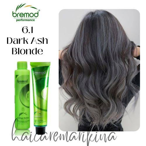 Bremod 6.1 Dark Ash Blonde Hair Color Dye Cream & 9% Oxidizer