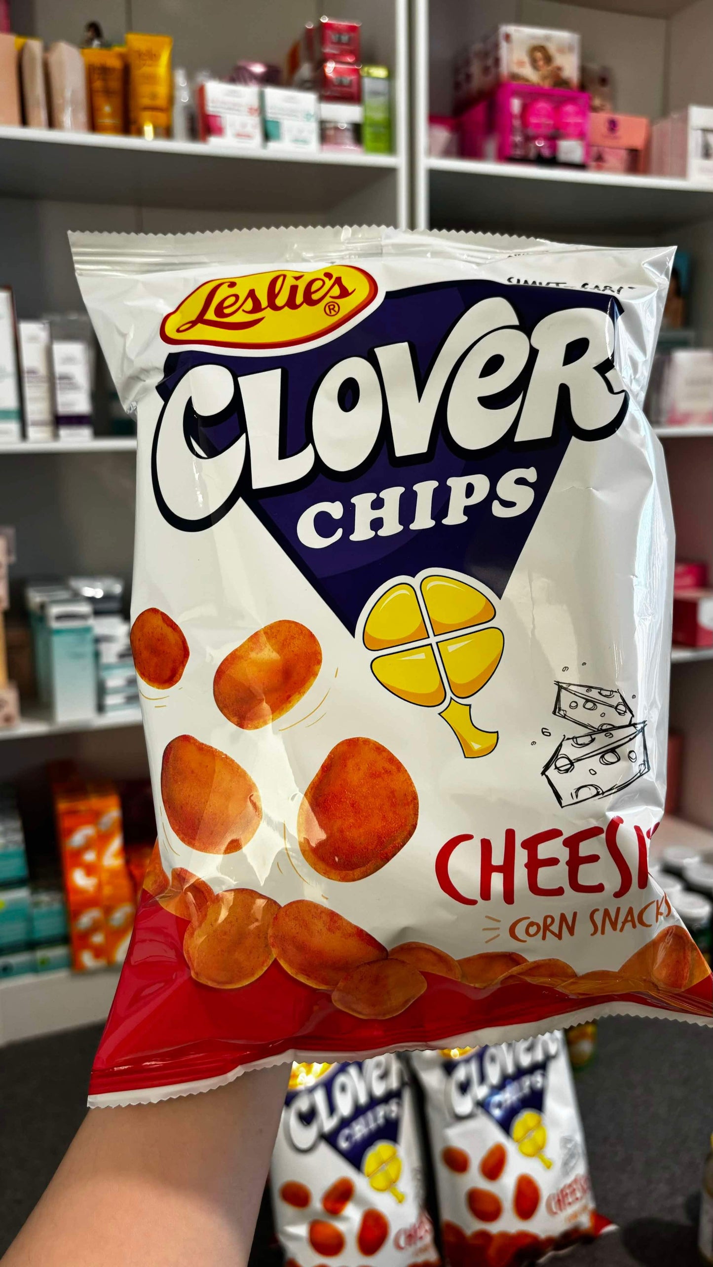 Leslies CLOVER Chips Cheese Corn Snack 145g