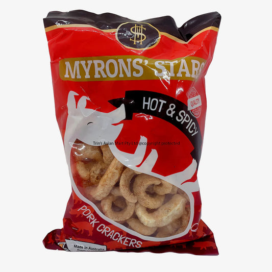 Myrons Stars Pork Crackers Hot & Spicy 150g