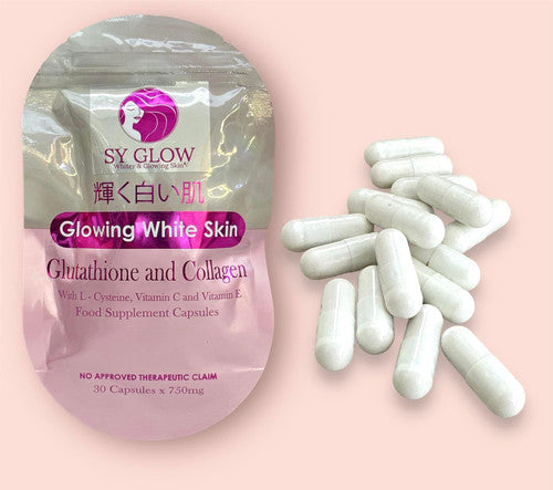 Sy Glow Glowing White Skin Glutathione and Collagen - 30caps